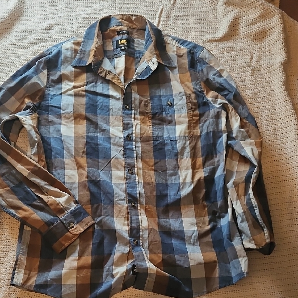 Lee L Mens Button Up Lightweight LS  Shirt